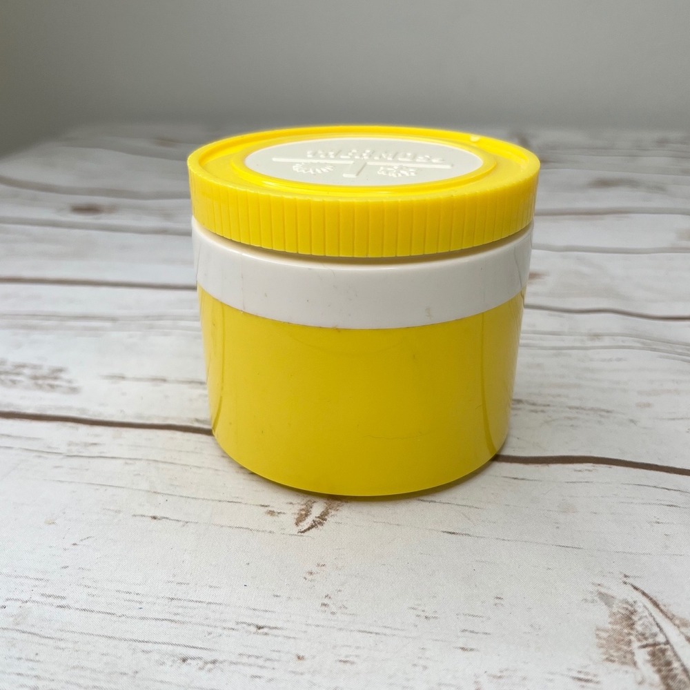 Thermos Insulated Jar Yellow White Vintage Model 1155/3 10oz Small